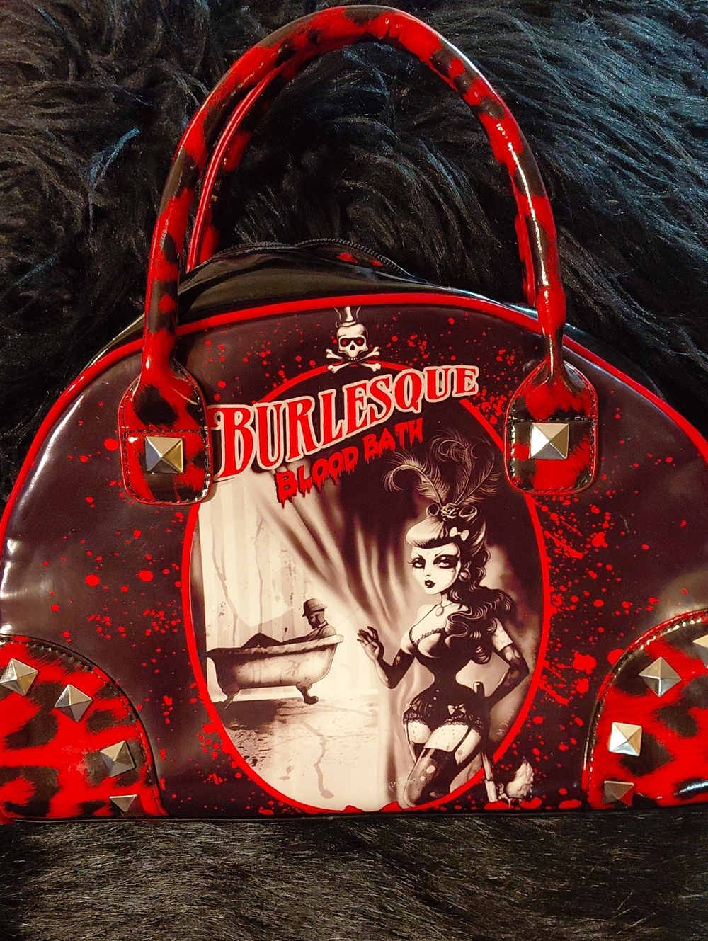 Blood Bath Red and Black Dome Satchel